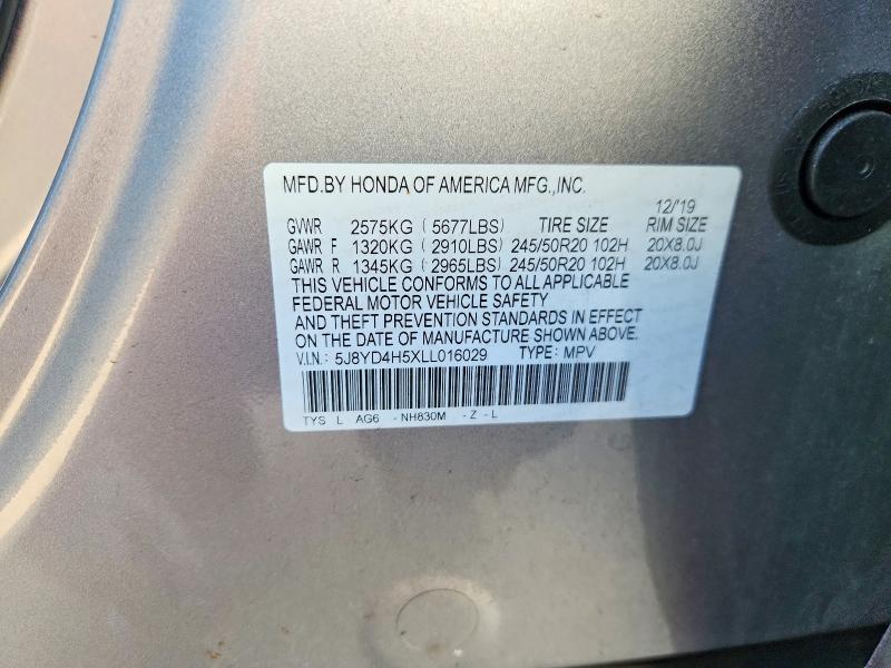 Aukcja sprzedaży 2020 Acura Mdx, vin: 5J8YD4H5XLL016029, numer aukcji: 68441376