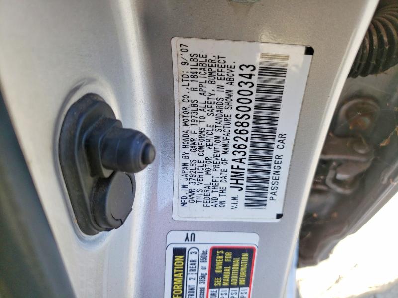 Продажа на аукционе авто 2008 Honda Civic, vin: JHMFA36268S000343, номер лота: 70621546