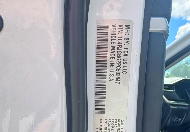 2023 Jeep Grand Cherokee მანქანა იყიდება აუქციონზე, vin: 1C4RJGBG2PC502847, აუქციონის ნომერი: 68298556