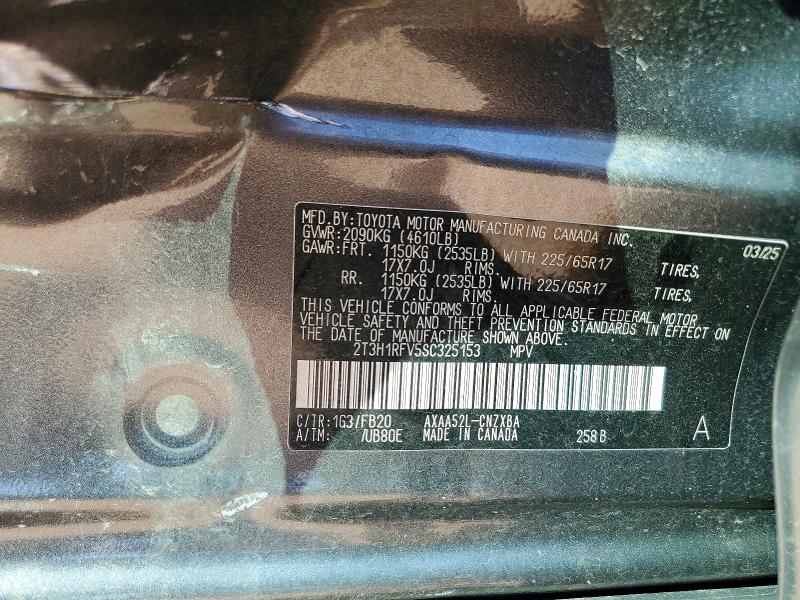 Продаж на аукціоні авто 2025 Toyota Rav4, vin: 2T3H1RFV5SC325153, номер лоту: 67325626