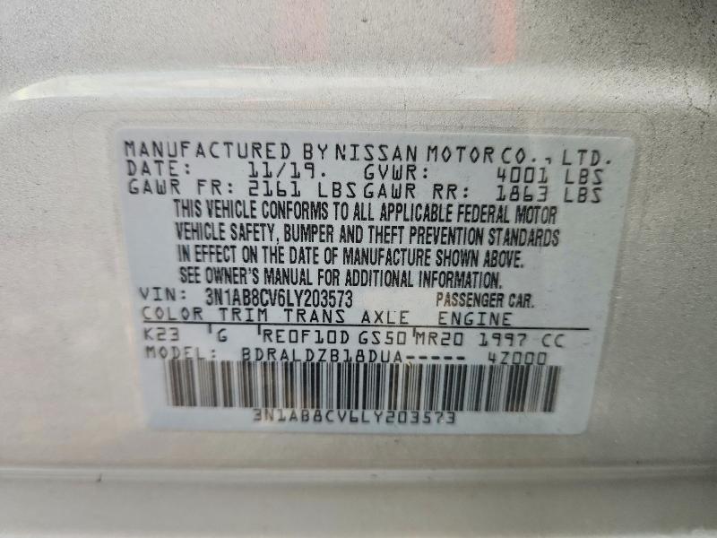Aukcja sprzedaży 2020 Nissan Sentra, vin: 3N1AB8CV6LY203573, numer aukcji: 69906756