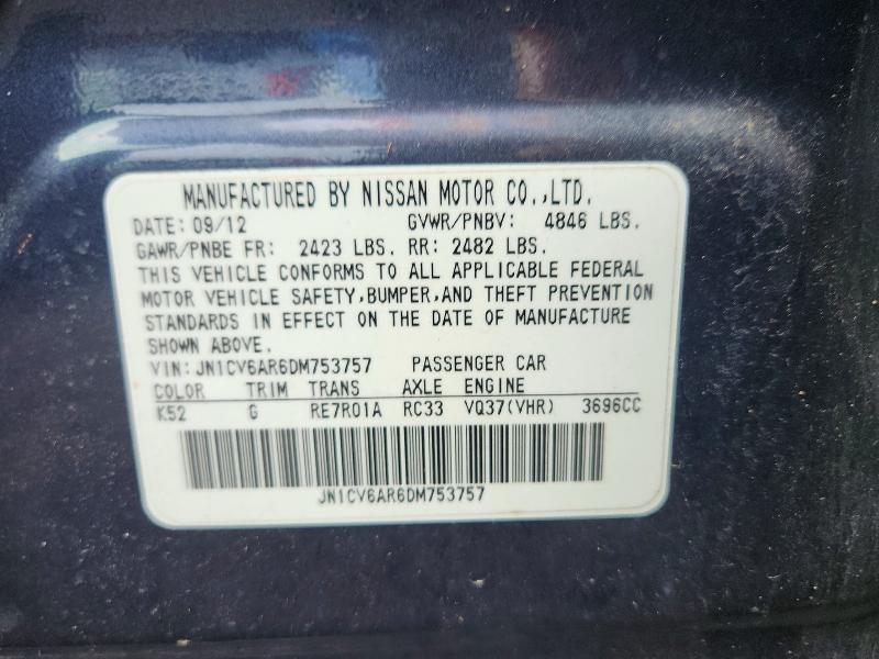 Продажа на аукционе авто 2013 Infiniti G37 Sedan, vin: JN1CV6AR6DM753757, номер лота: 67604226