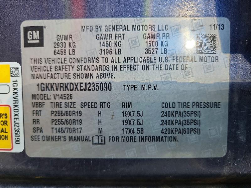 Auction sale of the 2014 Gmc Acadia, vin: 1GKKVRKDXEJ235090, lot number: 67620686