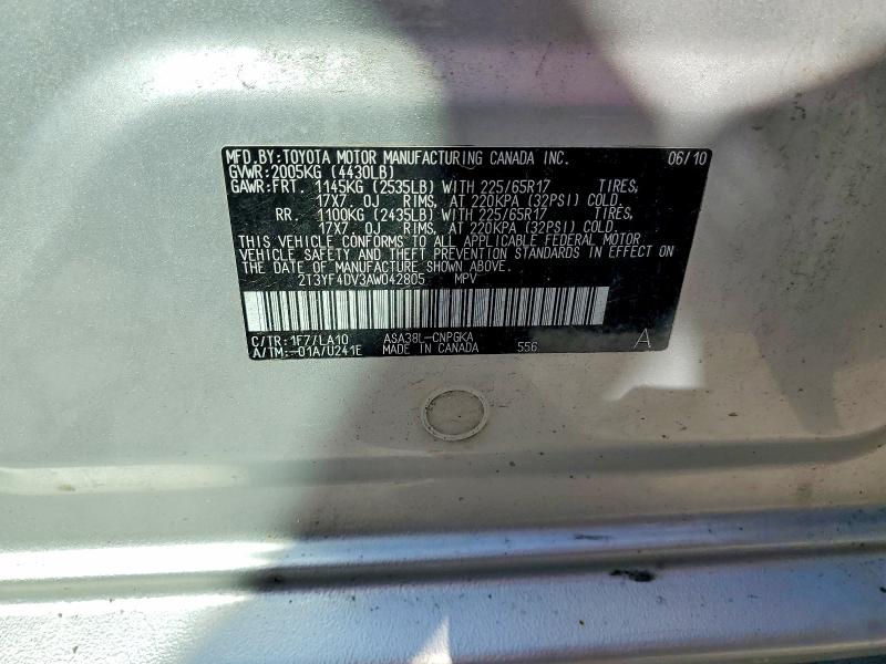 Продажа на аукционе авто 2010 Toyota Rav4, vin: 2T3YF4DV3AW042805, номер лота: 68623676
