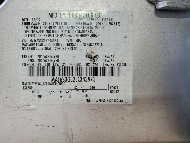 Продажа на аукционе авто 2020 Ford Ecosport, vin: MAJ6S3GL2LC343973, номер лота: 70895496