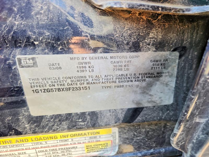 70274936 :رقم المزاد ، 1G1ZG57BX8F233151 vin ، 2008 Chevrolet Malibu مزاد بيع