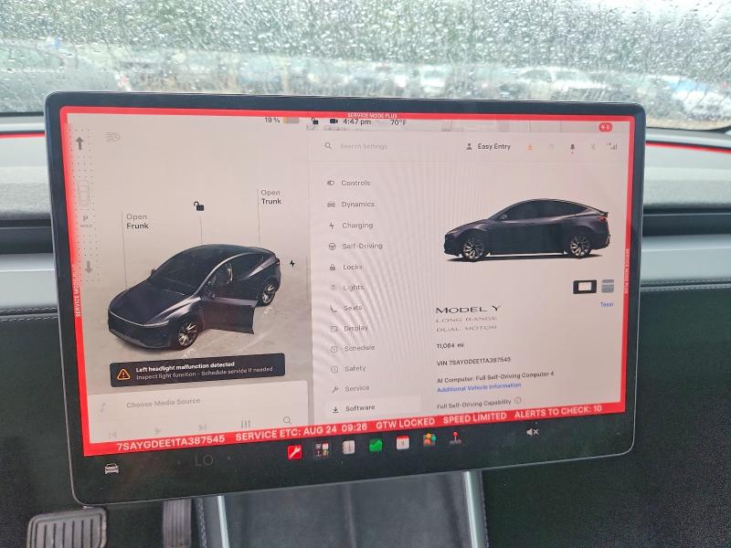 Продажа на аукционе авто 2026 Tesla Model Y, vin: 7SAYGDEE1TA387545, номер лота: 65022296