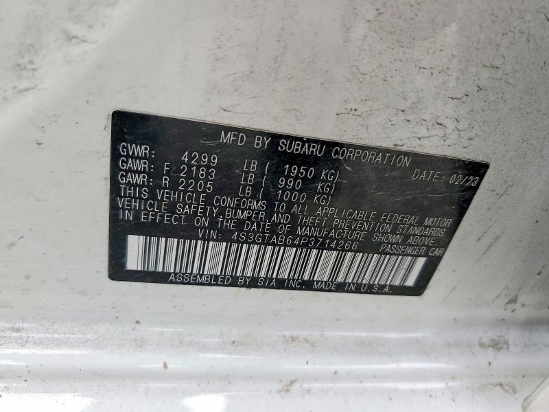 Продаж на аукціоні авто 2023 Subaru Impreza, vin: 4S3GTAB64P3714266, номер лоту: 69680896
