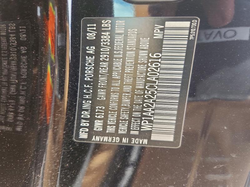 Aukcja sprzedaży 2012 Porsche Cayenne, vin: WP1AA2A25CLA02616, numer aukcji: 68700626