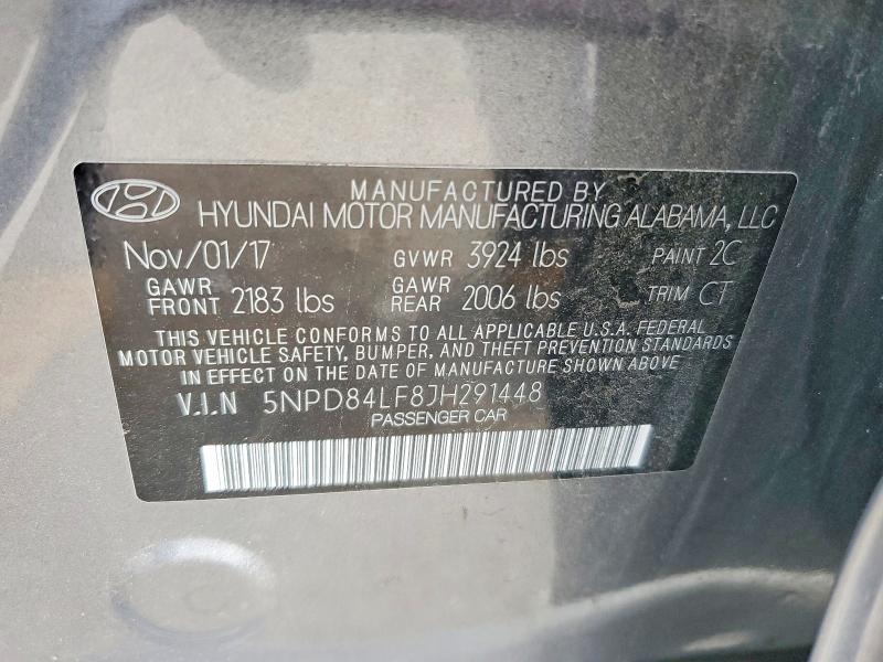 70479846 :رقم المزاد ، 5NPD84LF8JH291448 vin ، 2018 Hyundai Elantra مزاد بيع