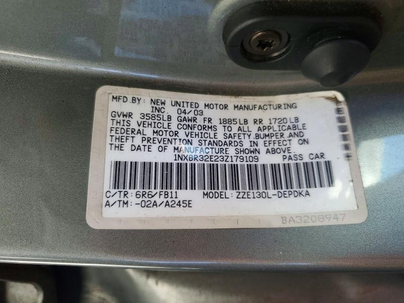 67379356 :رقم المزاد ، 1NXBR32E23Z179109 vin ، 2003 Toyota Corolla مزاد بيع