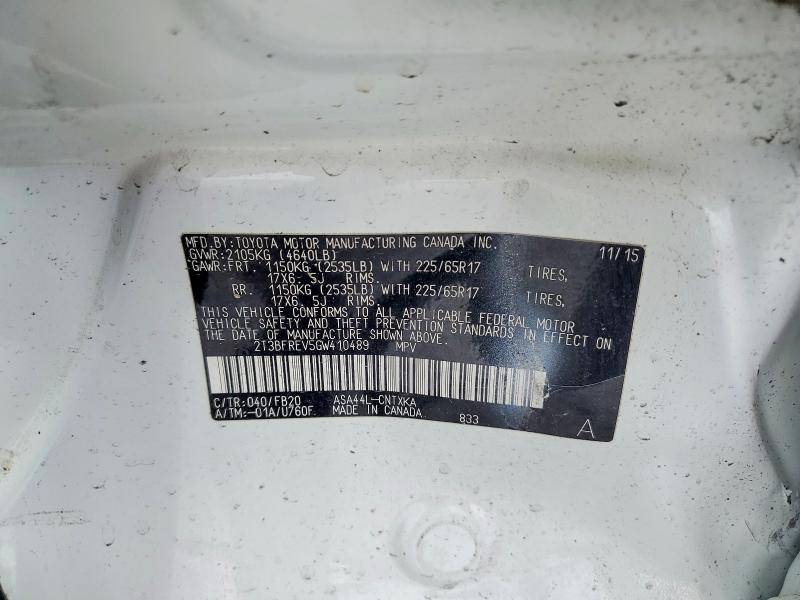 70371616 :رقم المزاد ، 2T3BFREV5GW410489 vin ، 2016 Toyota Rav4 مزاد بيع