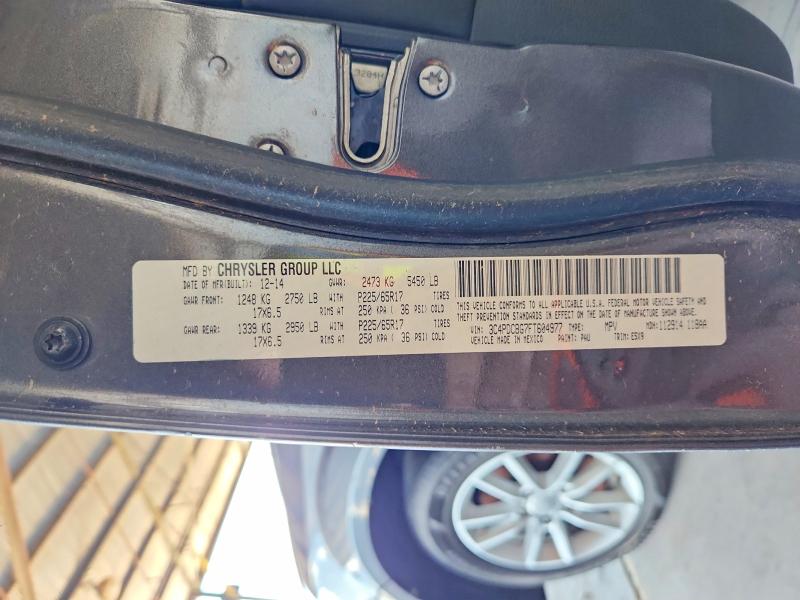 2015 Dodge Journey მანქანა იყიდება აუქციონზე, vin: 3C4PDCBG7FT604977, აუქციონის ნომერი: 67217846