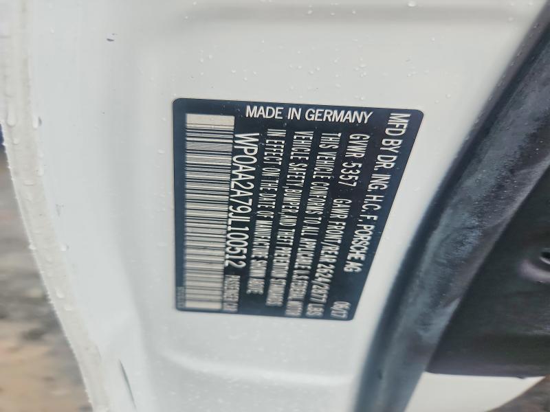 Продаж на аукціоні авто 2018 Porsche Panamera, vin: WP0AA2A79JL100512, номер лоту: 67307376