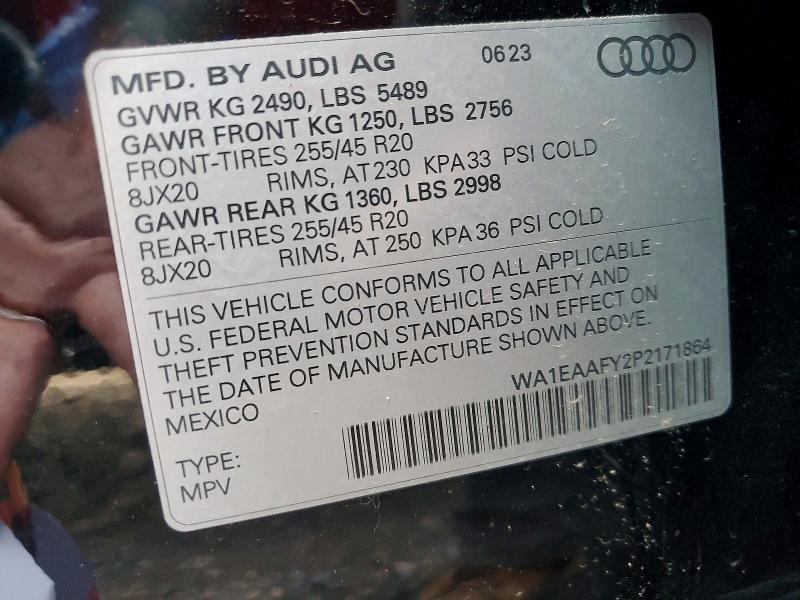 Aukcja sprzedaży 2023 Audi Q5, vin: WA1EAAFY2P2171864, numer aukcji: 65808266