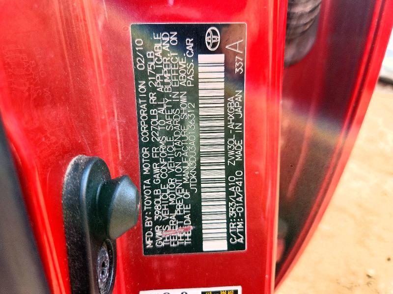 Aukcja sprzedaży 2010 Toyota Prius, vin: JTDKN3DU3A0136312, numer aukcji: 69225806