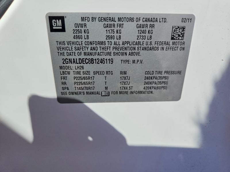 Aukcja sprzedaży 2011 Chevrolet Equinox, vin: 2GNALDEC8B1246119, numer aukcji: 67791476