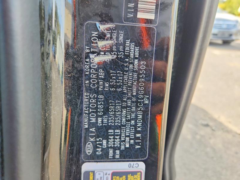 Auction sale of the 2016 Kia Sedona, vin: KNDMB5C19G6095503, lot number: 66860996