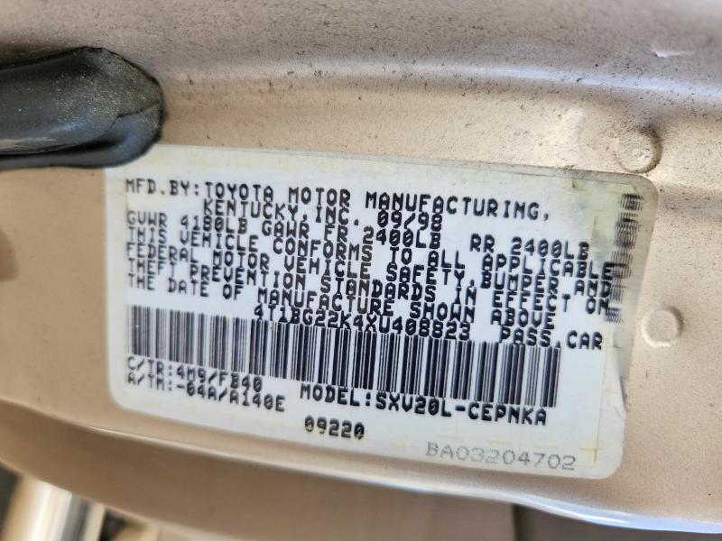 Aukcja sprzedaży 1999 Toyota Camry, vin: 4T1BG22K4XU408823, numer aukcji: 69963826