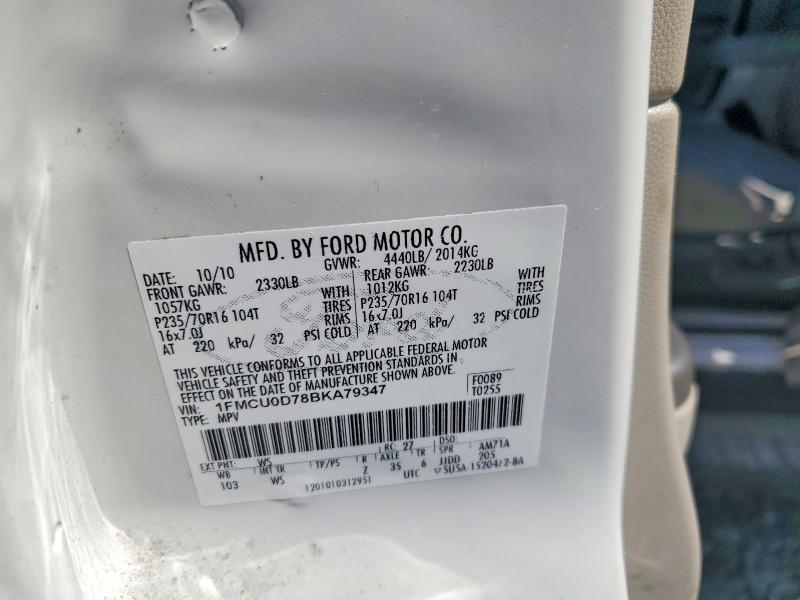 Продаж на аукціоні авто 2011 Ford Escape, vin: 1FMCU0D78BKA79347, номер лоту: 68986046