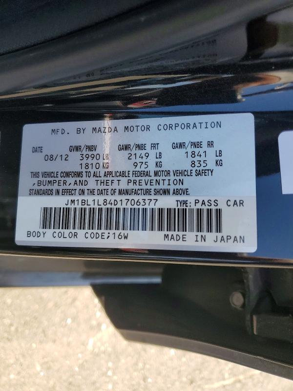 69949486 :رقم المزاد ، JM1BL1L84D1706377 vin ، 2013 Mazda 3 مزاد بيع