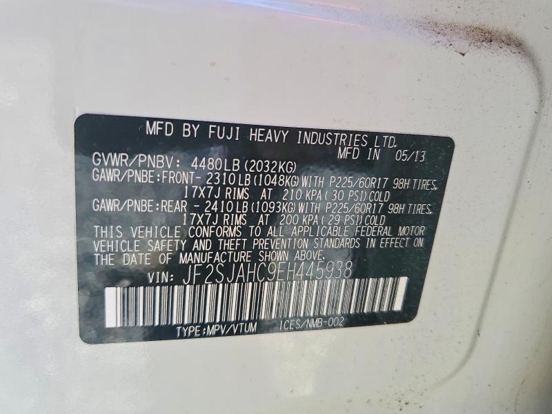 Продажа на аукционе авто 2014 Subaru Forester, vin: JF2SJAHC9EH445938, номер лота: 68815656