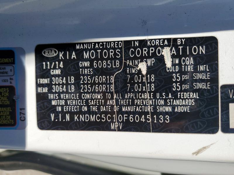 Продаж на аукціоні авто 2015 Kia Sedona, vin: KNDMC5C10F6045133, номер лоту: 68589886