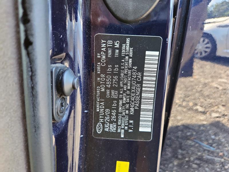Aukcja sprzedaży 2010 Hyundai Genesis, vin: KMHGC4DEXAU074874, numer aukcji: 67982216