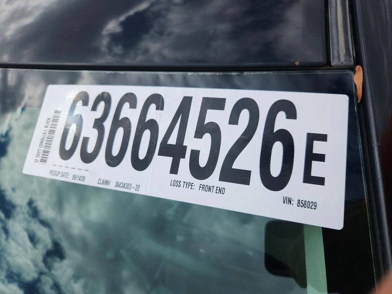 2012 Toyota Corolla მანქანა იყიდება აუქციონზე, vin: 2T1BU4EE1CC858029, აუქციონის ნომერი: 63664526