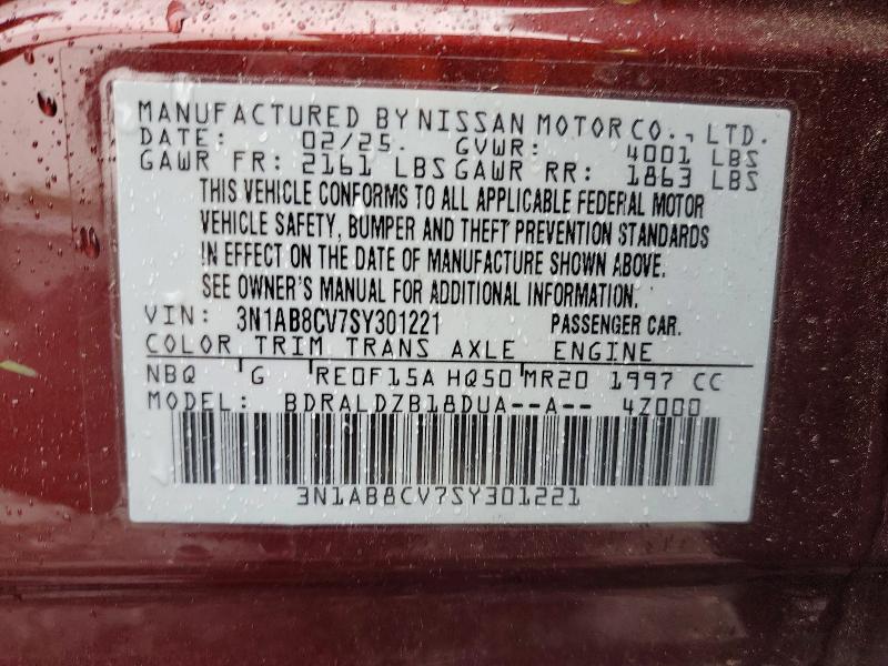 Продаж на аукціоні авто 2025 Nissan Sentra, vin: 3N1AB8CV7SY301221, номер лоту: 70062576