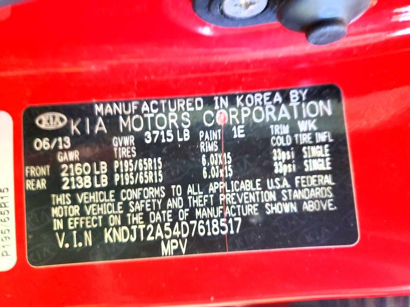 Auction sale of the 2013 Kia Soul, vin: KNDJT2A54D7618517, lot number: 69721336