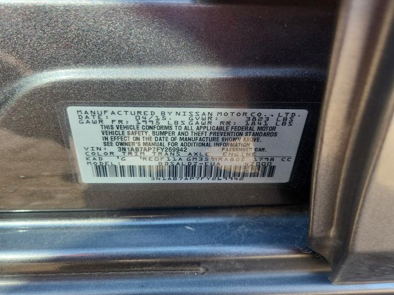 Aukcja sprzedaży 2015 Nissan Sentra, vin: 3N1AB7AP7FY269942, numer aukcji: 68973426