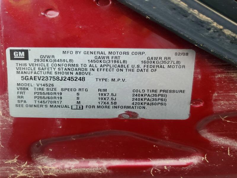 2008 Buick Enclave მანქანა იყიდება აუქციონზე, vin: 5GAEV23758J245248, აუქციონის ნომერი: 70116766