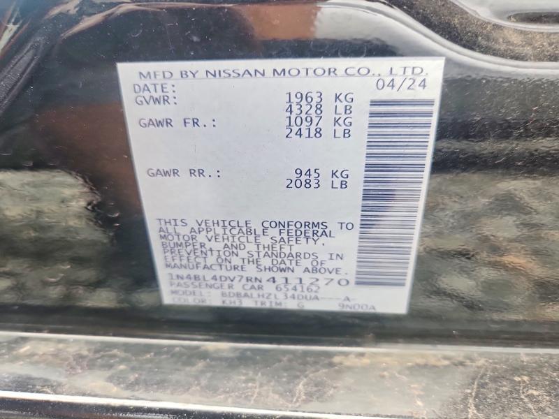 2024 Nissan Altima მანქანა იყიდება აუქციონზე, vin: 1N4BL4DV7RN411270, აუქციონის ნომერი: 68178176