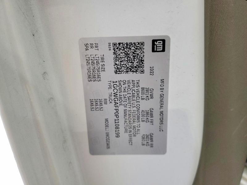 65842946 :رقم المزاد ، 1GCWGAFP0P1108199 vin ، 2023 Chevrolet Express G2500 مزاد بيع