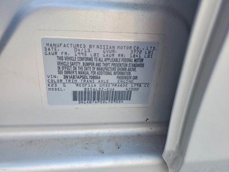 Aukcja sprzedaży 2013 Nissan Sentra, vin: 3N1AB7AP5DL709554, numer aukcji: 70312226