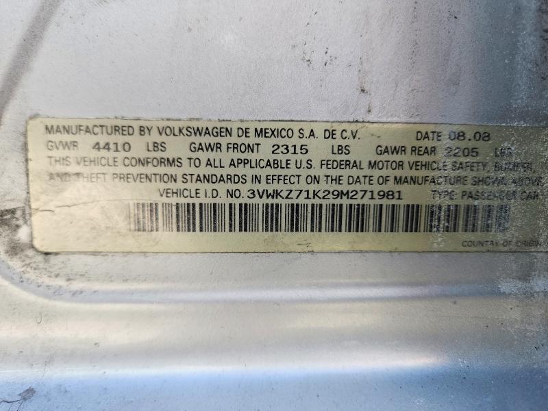 69901646 :رقم المزاد ، 3VWKZ71K29M271981 vin ، 2009 Volkswagen Jetta مزاد بيع