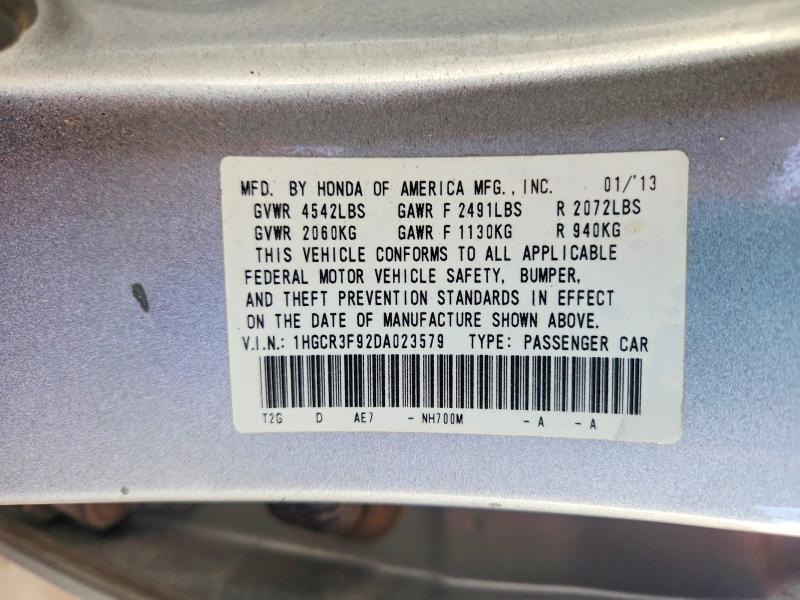 Aukcja sprzedaży 2013 Honda Accord, vin: 1HGCR3F92DA023579, numer aukcji: 69437506