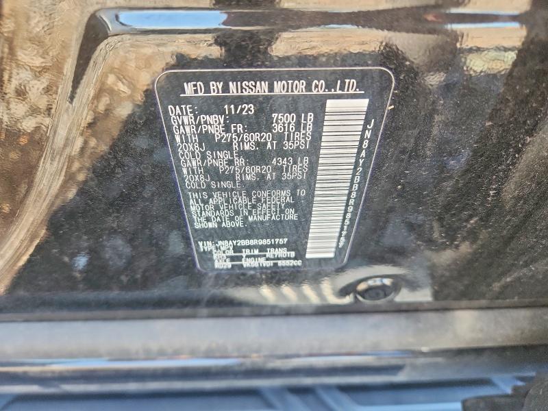 2024 Nissan Armada მანქანა იყიდება აუქციონზე, vin: JN8AY2BB8R9851757, აუქციონის ნომერი: 67345306