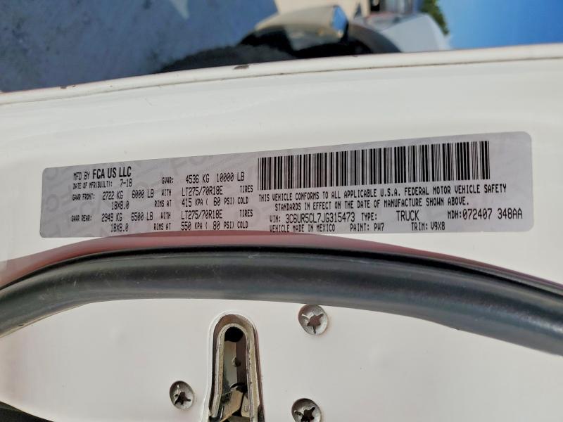 Продаж на аукціоні авто 2018 Ram 2500, vin: 3C6UR5CL7JG315473, номер лоту: 69072396