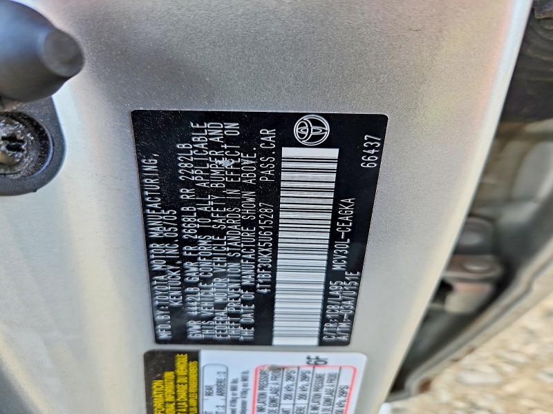 69647716 :رقم المزاد ، 4T1BF30KX5U615287 vin ، 2005 Toyota Camry مزاد بيع