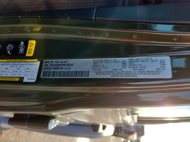 67971376 :رقم المزاد ، 1C4PJXDN1RW105232 vin ، 2024 Jeep Wrangler مزاد بيع