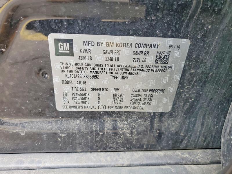 Aukcja sprzedaży 2019 Buick Encore, vin: KL4CJASB5KB938592, numer aukcji: 67187416