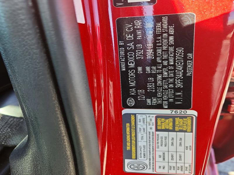 70335556 :رقم المزاد ، 3KPF34AD4KE070590 vin ، 2019 Kia Forte مزاد بيع