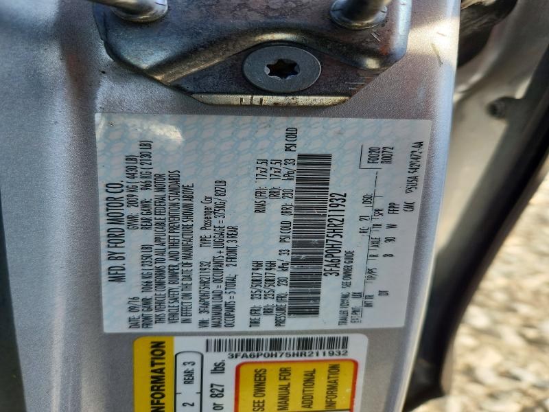 2017 Ford Fusion მანქანა იყიდება აუქციონზე, vin: 3FA6P0H75HR211932, აუქციონის ნომერი: 68930586