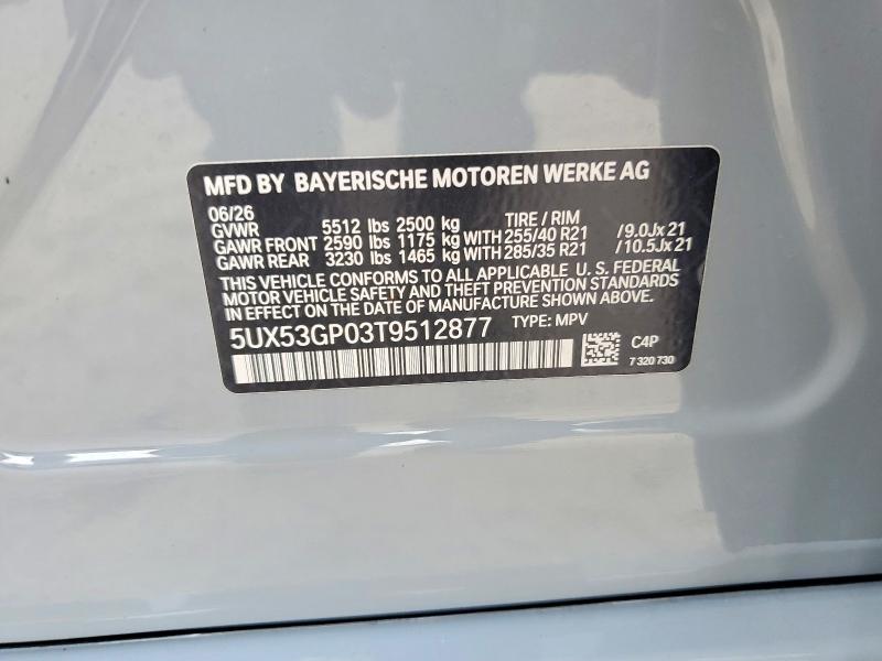 Продажа на аукционе авто 2026 Bmw X3, vin: 5UX53GP03T9512877, номер лота: 67837146