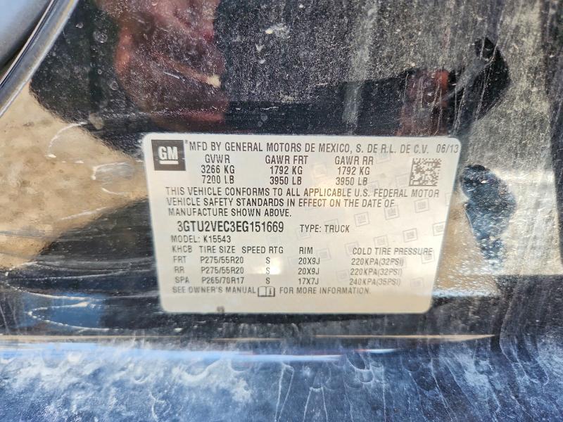 Продаж на аукціоні авто 2014 Gmc Sierra, vin: 3GTU2VEC3EG151669, номер лоту: 67897506
