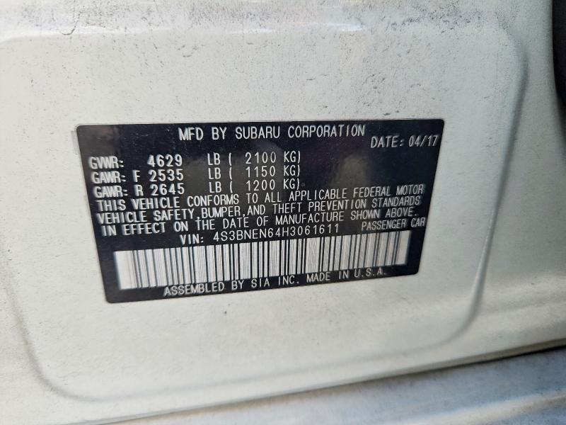 68992236 :رقم المزاد ، 4S3BNEN64H3061611 vin ، 2017 Subaru Legacy مزاد بيع