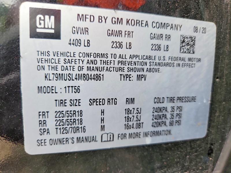 Продаж на аукціоні авто 2021 Chevrolet Trailblazer, vin: KL79MUSL4MB044861, номер лоту: 67416006