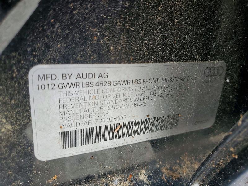2013 Audi A4 მანქანა იყიდება აუქციონზე, vin: WAUDFAFL7DN028097, აუქციონის ნომერი: 68023606